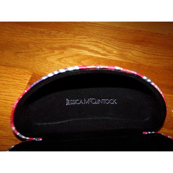 Jessica McClintock floral hard case clam shell‎ glasses case stripes - Picture 2 of 2